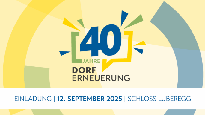 Logo zum 40-Jahr-Jubiläum der Dorf- & Stadterneuerung