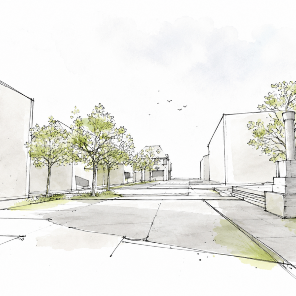 Schematische Darstellung des neuen Ortszentrums in Randegg