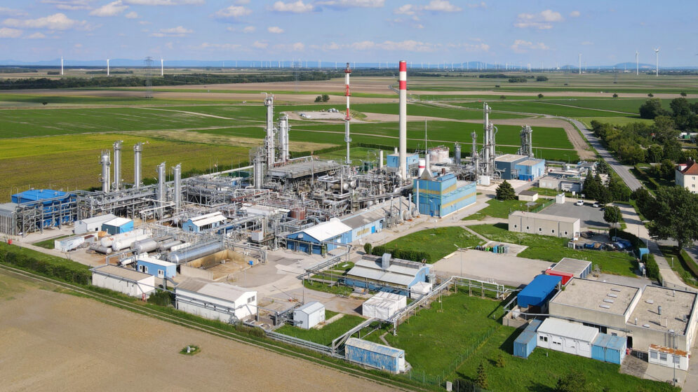 Luftbildausnahme der Gasstation Aderklaa