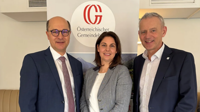 Gemeindebund-Präsident johannes Pressl, GDA-Geschäftsführerin Eva Zirkler, GVU-Geschäftsführer Martin Leonhartsberger
