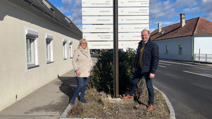 Ein Leitsystem wurde in Höflein ins Leben gerufen, das die Orientierung in der Gemeinde erleichtert.