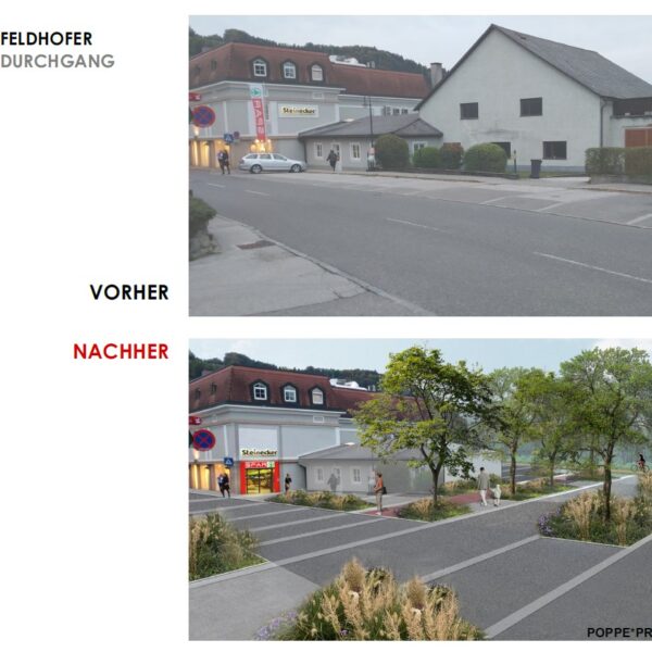 Das neue Ortszentrum soll einladend gestaltet werden.