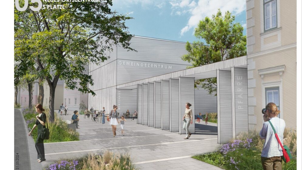 Unterschiedliche funktionen sollenim Ortszentrum zusammengezogen werden.
