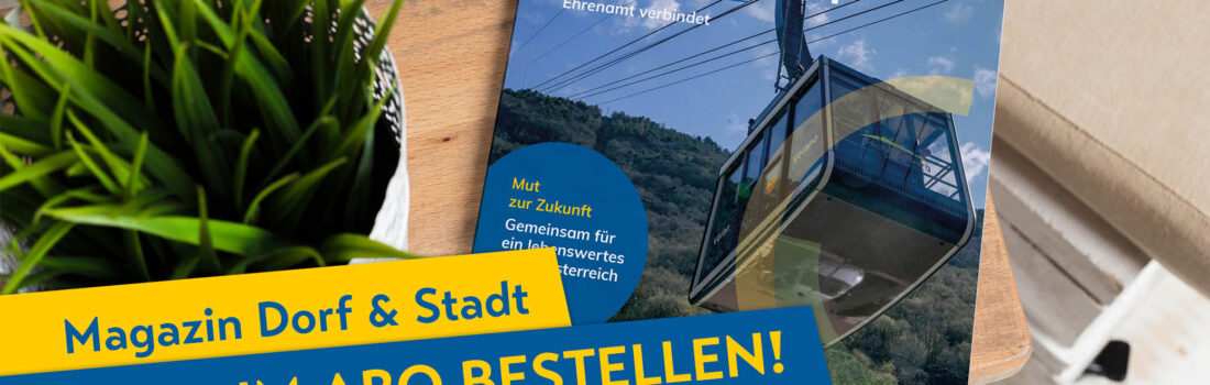 Mockup mit dem Cover der fünften Ausgabe des Magazins Dorf & Stadt