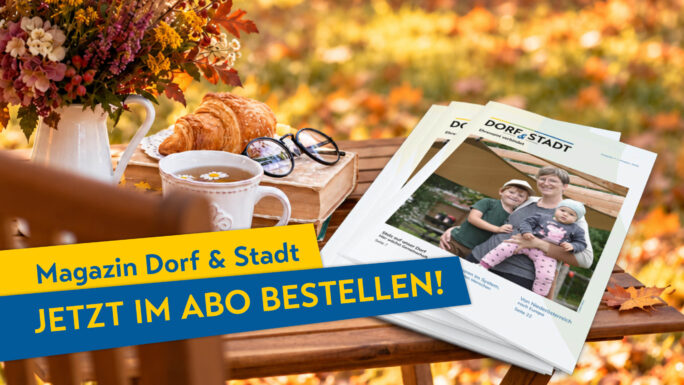 Cover des neuen Magazins mit herbstlichem Hintergrund
