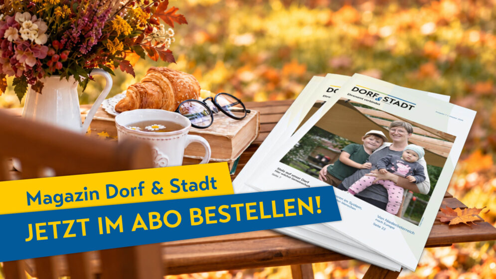 Cover des neuen Magazins mit herbstlichem Hintergrund